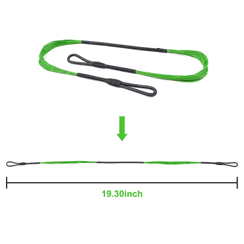 ELONG กลางแจ้ง 280046-03 19.3 นิ้ว 20 เส้นหน้าไม้สตริงเรืองแสงสีเขียวสำหรับระบบ COBRA ADDER/R9