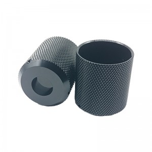 Knurled cnc อลูมิเนียมเครื่องจักรกลเปลี่ยนสีสีดำอะโนไดซ์ชิ้นส่วน