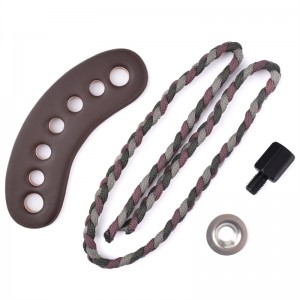 ELONG กลางแจ้ง 470011 ข้อมือสลิงหนังโลหะ Gromet สีเทาสีสำหรับยิงธนูธนูทดกำลังยิง