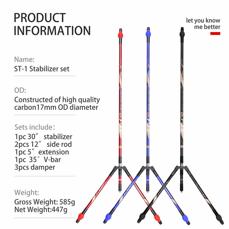 Elong กลางแจ้ง 240032 St-1 โคลงคาร์บอนชุดยิงธนูโบว์อุปกรณ์เสริมสำหรับการถ่ายภาพ