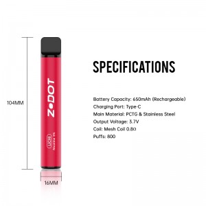 ปากกา vape ทิ้ง 800 พัฟ