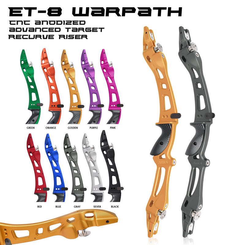 Elongarrow 221006 ET-8 25 นิ้วอลูมิเนียมอัลลอยด์ LH ILF ยิงธนู recurve โบว์จับไรเซอร์