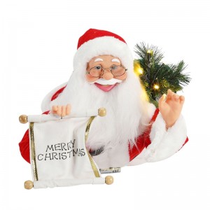 24 \\\\ \\\"นิ้วคริสต์มาสบินเคลื่อนไหวซานตาคลอสด้วยแสงดนตรีเครื่องประดับตกแต่งหุ่นคอลเลกชันวันหยุดแบบดั้งเดิม...