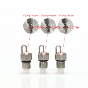 ทับทิมกระทบกับหัวฉีด atomizing