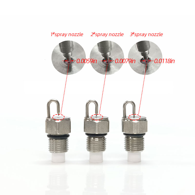 ทับทิมกระทบกับหัวฉีด atomizing