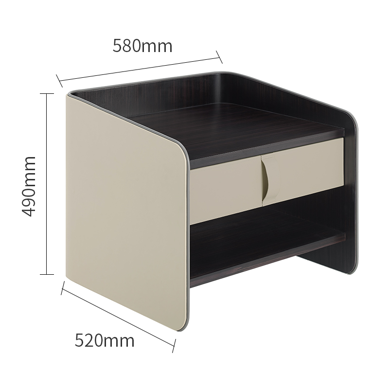 อิตาลีการออกแบบที่ทันสมัยหรูหรา Big Nightstands หนังโต๊ะข้างเตียงเฟอร์นิเจอร์ห้องนอน