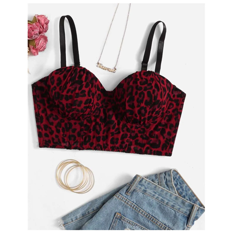 Plus Leopard Ruched หน้าอก Underwire Bra