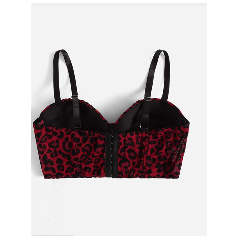 Plus Leopard Ruched หน้าอก Underwire Bra