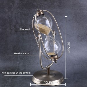 จับเวลาโลหะหมุนนาฬิกาทรายสไตล์ยุโรปห้องนั่งเล่นตกแต่งเครื่องประดับของขวัญวันเกิด 30 c N60 นาทีเวลานาฬิกาทราย