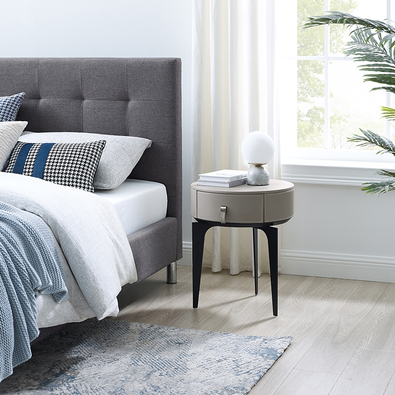 Nightstand Mini Mini Small Modern Round Bedside Table แคบ ๆ
