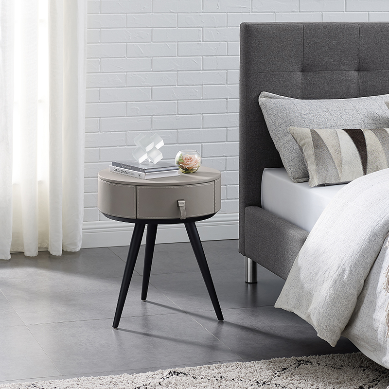 Nordic Design ไม้เนื้อแข็งที่ทันสมัยโต๊ะข้างเตียงโต๊ะข้างเตียงโต๊ะข้างเตียงพร้อมลิ้นชัก 2 ลิ้นชัก