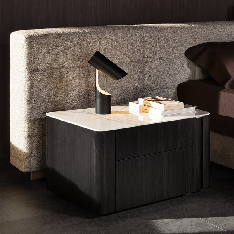 โรงแรมห้องนอนห้องนอนอิตาลีคุณภาพสูงลิ้นชัก Nightstand Velvet ทันสมัยโต๊ะข้างเตียงนอนเตียงนอน