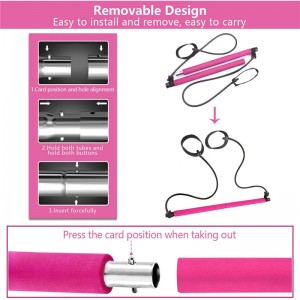 ชุดบาร์พิลาทิส, การออกกำลังกายโยคะแบบพกพา Pilate Stick กับวงดนตรีแนวต้านการวนรอบเท้า, อุปกรณ์ออกกำลังกาย