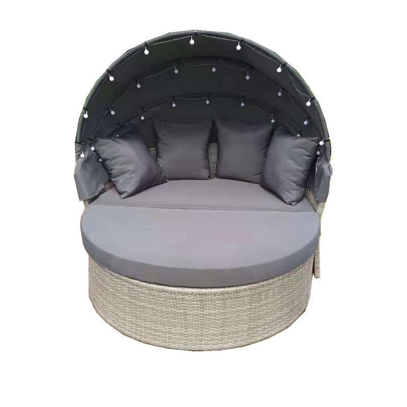 Steel&Wicker Sunbed Set พร้อมไฟ