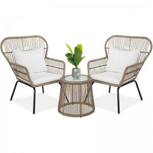 เหล็ก&wicker 3pcs โซฟาชุดn-004