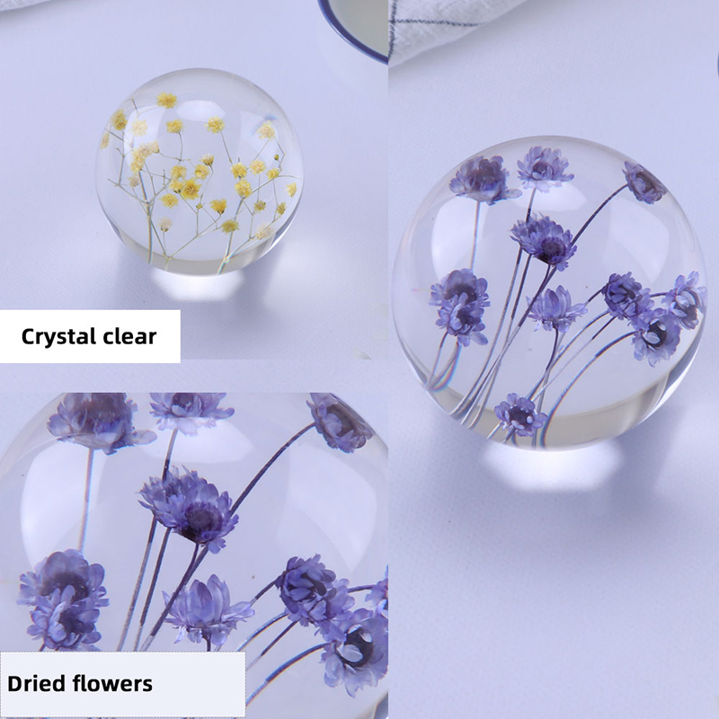 Custom 3d 7cm 8cm 9cm Resin Orb Flower Natural Flower Plant