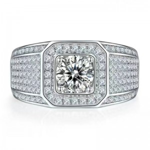 การหมั้น S925/18K/14k/10k กับ moissanite/เพชรจริงสำหรับผู้ชาย