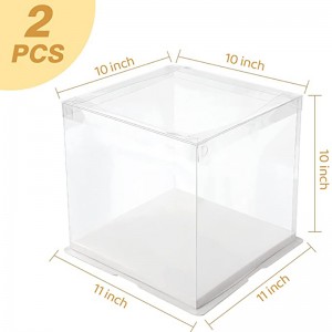 ล้างกล่องโปรด 10 x 10 x 10 นิ้วพร้อมริบบิ้นกล่องของขวัญพลาสติกกล่องโปร่งใสสำหรับงานแต่งงานวันเกิด CAK