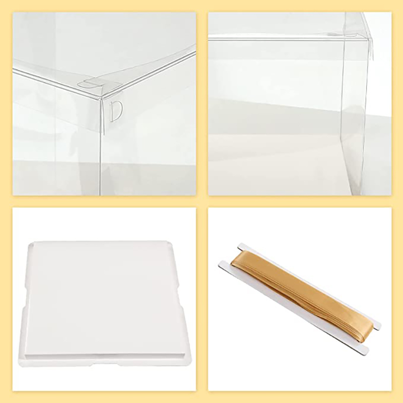 ล้างกล่องโปรด 10 x 10 x 10 นิ้วพร้อมริบบิ้นกล่องของขวัญพลาสติกกล่องโปร่งใสสำหรับงานแต่งงานวันเกิด CAK
