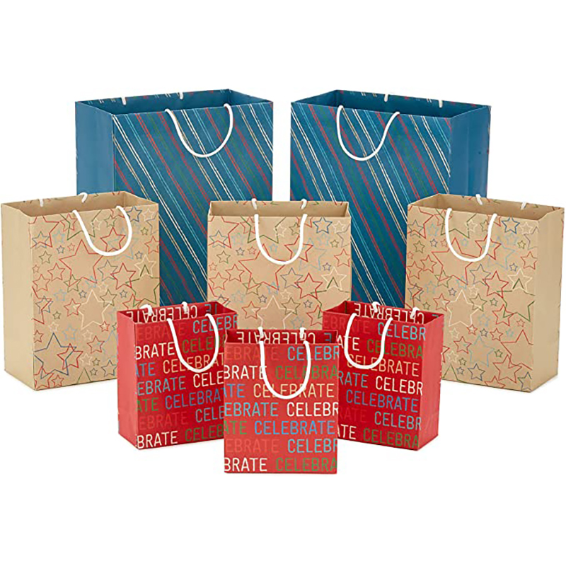 Hallmark Recyclable Gift Systertment (8 ถุง: 3 ขนาดเล็ก 6 \\ \