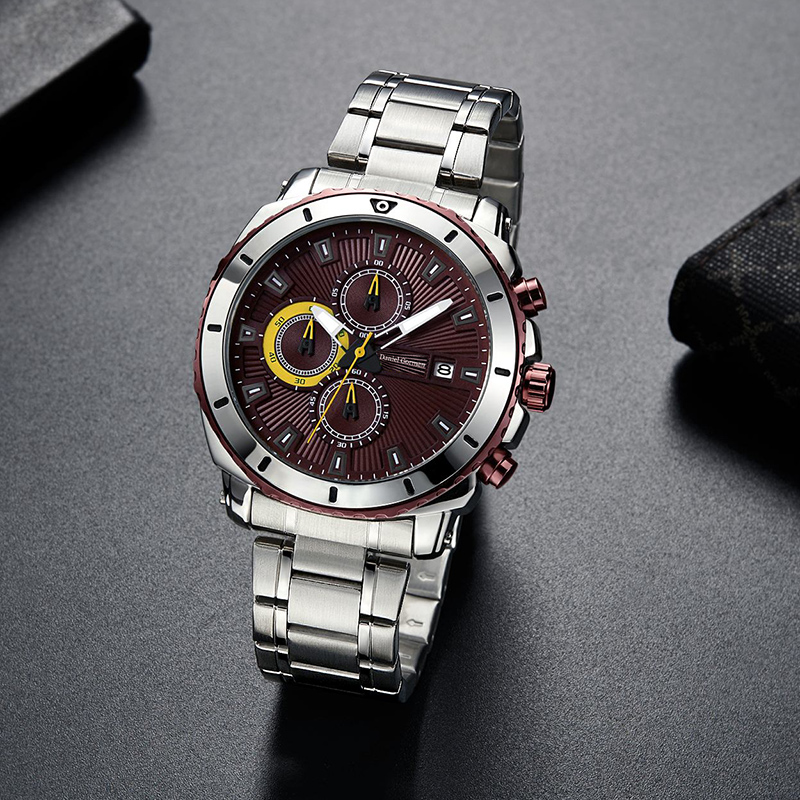 Dniel Gorman สแตนเลสสตีลหรูหรากันน้ำควอตซ์ OEM แบรนด์มือข้อมือข้อมือที่กำหนดเอง