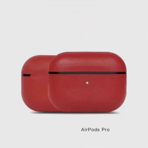 Airpods Pro Leather Case, LED Retro Oil Wax Case Case Case Case, Made Hand Pront LED ที่มองเห็นได้ (สีน้ำตาลเข้ม)