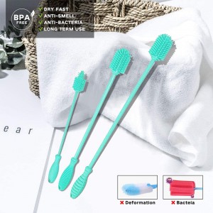 ขวดครัวซิลิโคนนุ่ม ๆ แปรงทำความสะอาด