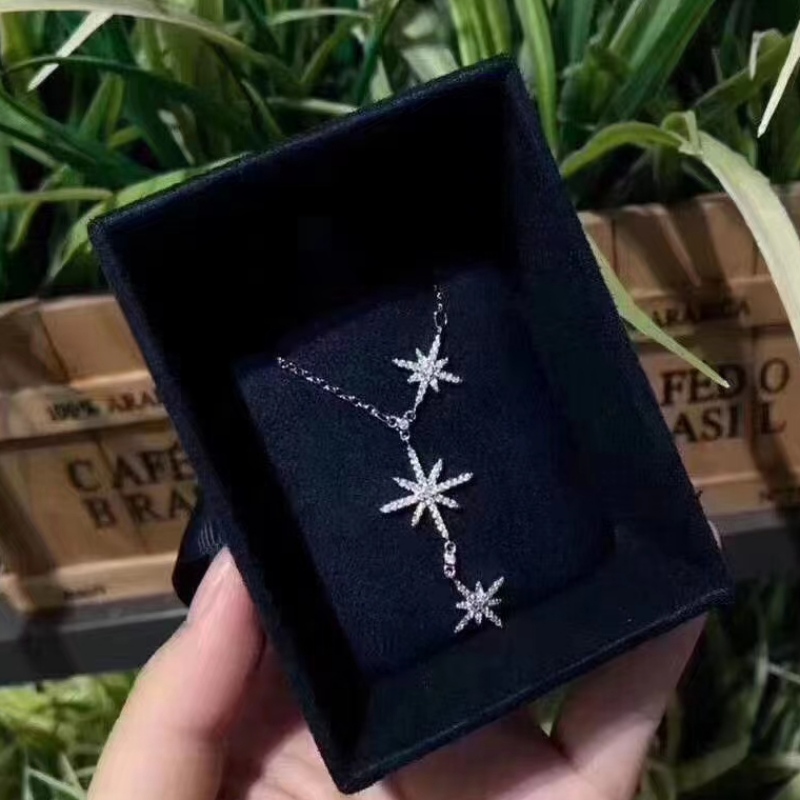 สร้อยคอเงินสเตอร์ลิง 925 ดาวพร้อมหิน CZ สำหรับเด็กผู้หญิง