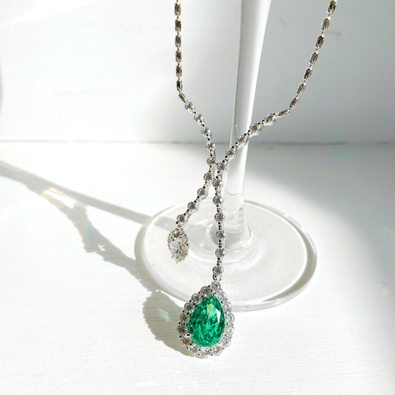 ใหม่ S925 Silver 10ct Pa Pa Blue Drop-Fmage Stochlace High Carbon Diamond For Girls