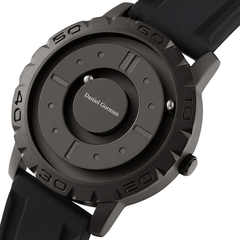 Daniel Gorman Go14 Magnetic Bead Men \\ S Watch Sports Creative Sports Watch Cool Borderless Fashion Design Stainless Steel Strap กันน้ำนาฬิกากันน้ำ