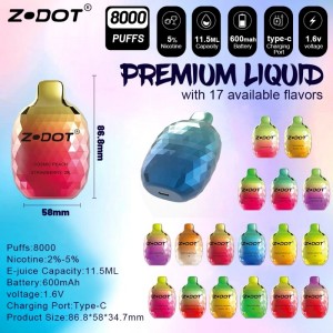 บุหรี่อิเล็กทรอนิกส์ Vape ที่ใช้แล้วทิ้ง 8000puffs