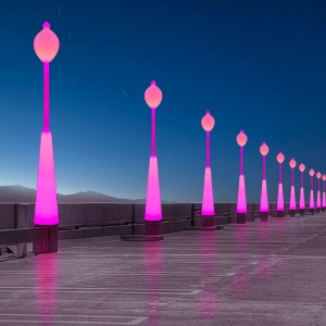 แสงไฟถนน LED ในสวนกลางแจ้งพร้อมเสา, 60W RGB สีเปลี่ยนไฟถนนกันน้ำที่สวยงามสำหรับสวน, ลาน, สวน, โรงเรียน, สนามหญ้า, วิลล่า, ไฟถนนและกา...