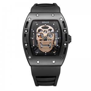 แฟชั่นกะโหลกศีรษะควอทซ์ดู Baogela Creative Dial Watch For Men นาฬิกาทองคำชีวิตกันน้ำผู้ชายนาฬิกากีฬาสไตล์ 1612