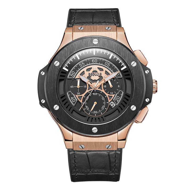 Baogela Hommes Montres Hommes Horloge de Luxe Marque Quartz Sport Montre Rose โหมดโครโนกราฟ Montre-bracelet Pour Hommes1910