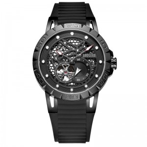Baogela ใหม่แบรนด์ชั้นนำสุดหรู Men \\\\ S Skeleton นาฬิกากลไกอัตโนมัติสำหรับผู้ชายนาฬิกาข้อมือกันน้ำ 6772 สีดำ