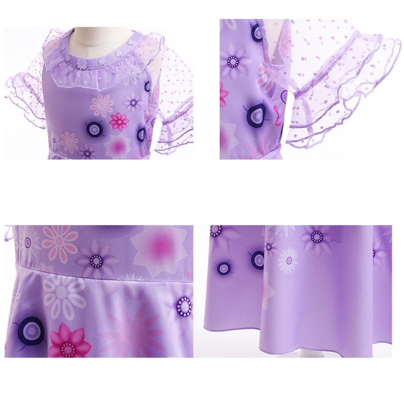Carnival Encanto Isabella TV Movie Cosplay Girls แขนสั้นดอกไม้ ruffles เจ้าหญิงปาร์ตี้เสื้อผ้าชุดแต่งกาย