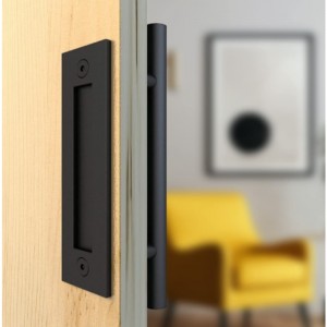 BH001 ประตูยุ้งฉางสีดำที่จับประตูเลื่อนประตูบานเลื่อน, มือจับประตูไม้ยุ้งฉาง