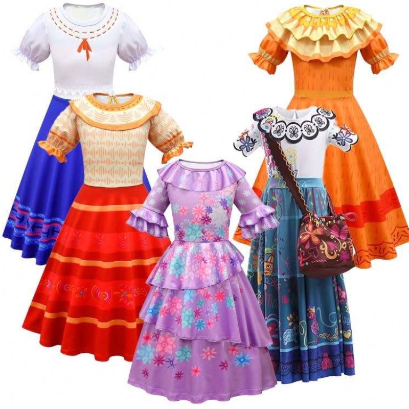 2022 Encanto Magic Full House คอสเพลย์เครื่องแต่งกายสีม่วง Encanto ชุด Isabella สำหรับผู้หญิง DGHC-138