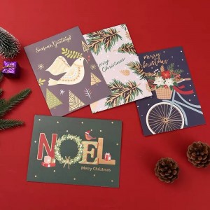 การ์ดอวยพรพิมพ์กระดาษคราฟท์สำหรับวันเกิดโลโก้ที่กำหนดเองพิมพ์ 150g/200g/250g/300g กระดาษพิมพ์ของขวัญหลากสีของขวัญวันเกิดขอบคุณการ...