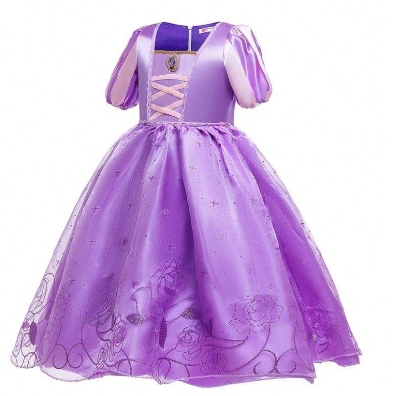 เครื่องแต่งกายเทศกาลคริสต์มาสฮาโลวีนเด็กเจ้าหญิงสีม่วง Tulle Rapunzel ชุดเด็ก HCRS-017