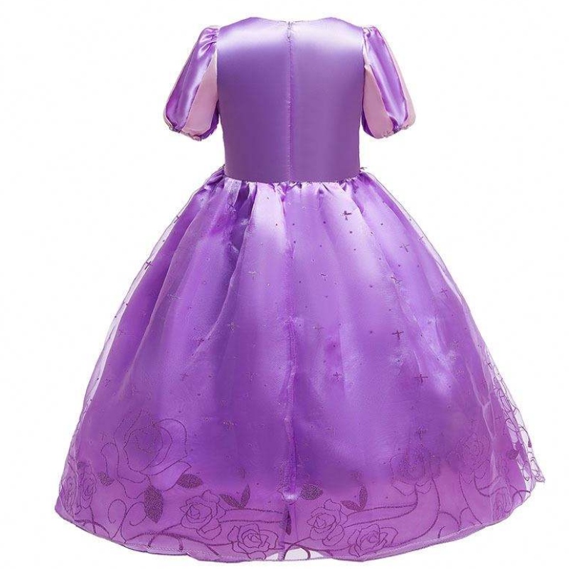 เครื่องแต่งกายเทศกาลคริสต์มาสฮาโลวีนเด็กเจ้าหญิงสีม่วง Tulle Rapunzel ชุดเด็ก HCRS-017
