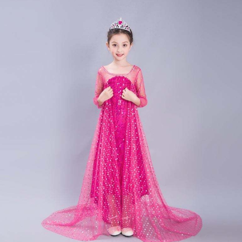 Baige Blue Elsa สาวเลื่อมเด็ก ๆ ชุดฮาโลวีนคอสเพลย์ชุด Elsa Ana Princess Dress