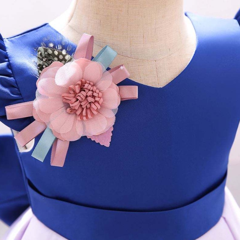 baige ใหม่แฟชั่นพิมพ์สาว frocks design frock kids ดอกไม้ชุดวันเกิดขายส่ง l2033xz