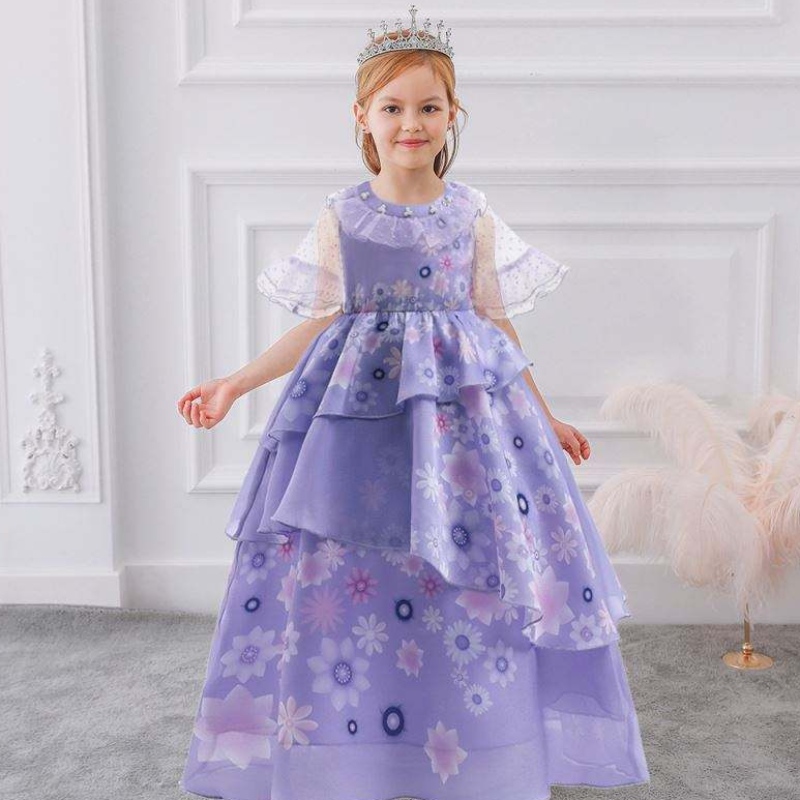 Baige Purple Isabella Mirabel Encanto Cosplay เครื่องแต่งกายชุดสาวสาวชุดเจ้าหญิงชุด MFMW001