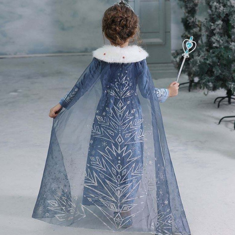 2020 ขายส่งปาร์ตี้ Elsa Anna Princess Girl Children Winter Coat Coat เครื่องแต่งกายด้วยเสื้อโค้ท