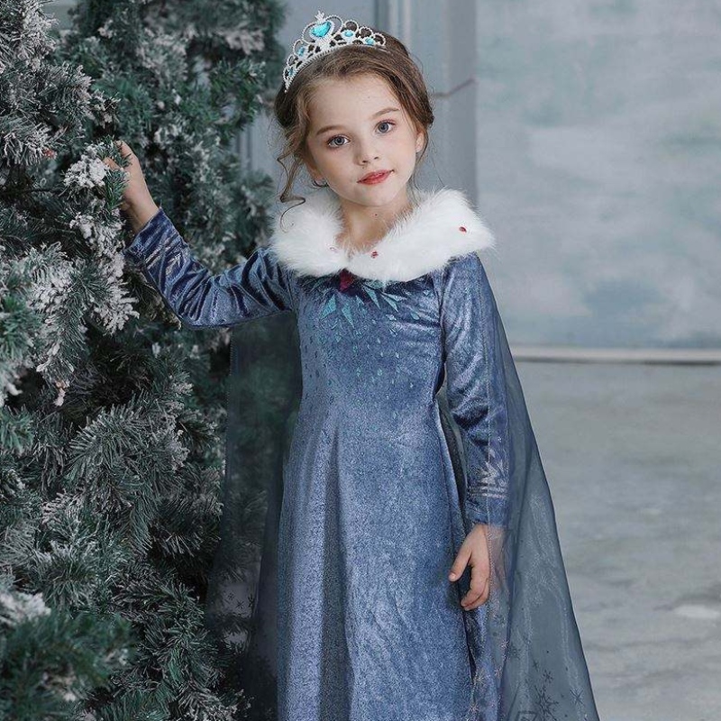 2020 ขายส่งปาร์ตี้ Elsa Anna Princess Girl Children Winter Coat Coat เครื่องแต่งกายด้วยเสื้อโค้ท
