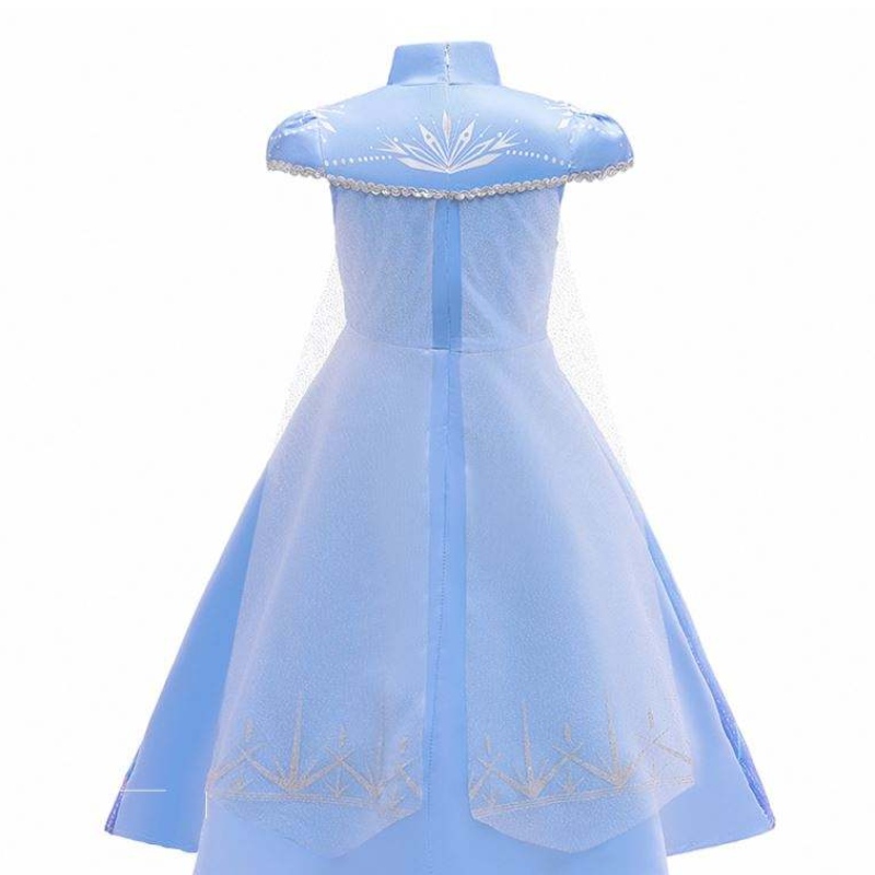 ใหม่ Elsa Frocks แฟชั่นแขนสั้นเสื้อโค้ทฮาโลวีนนางฟ้าเจ้าหญิงชุดคอสเพลย์เด็ก