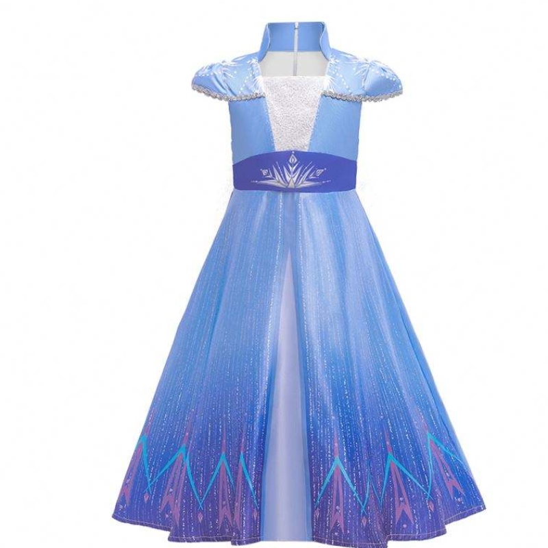 ใหม่ Elsa Frocks แฟชั่นแขนสั้นเสื้อโค้ทฮาโลวีนนางฟ้าเจ้าหญิงชุดคอสเพลย์เด็ก