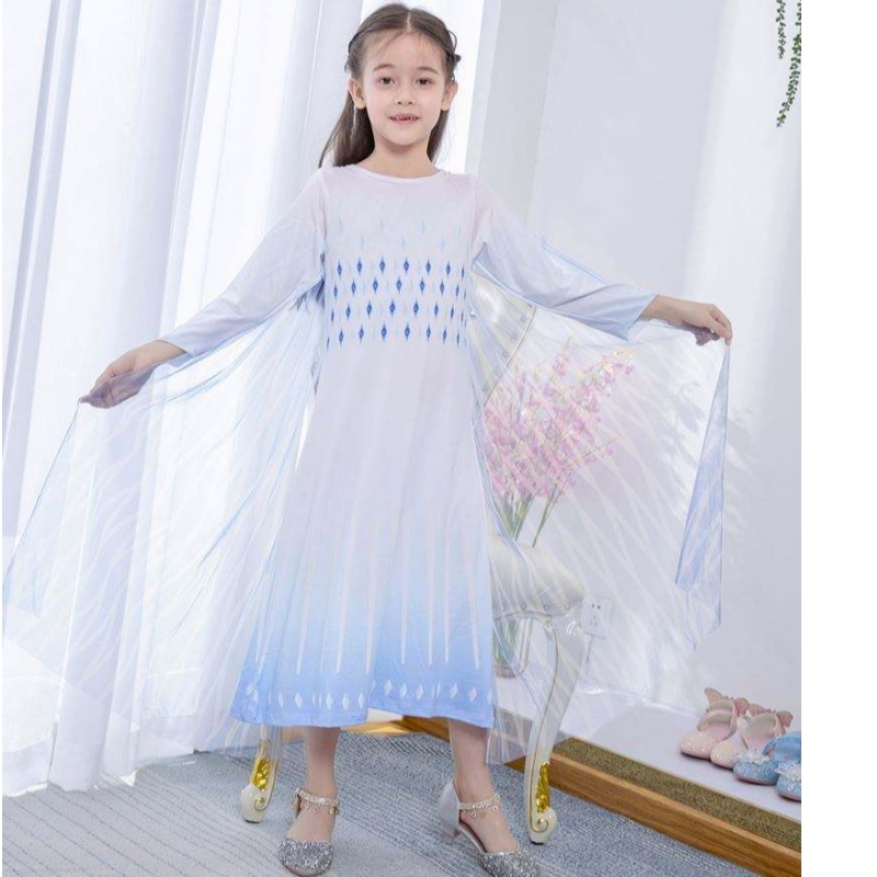 Baige White Princess Elsa Dress Girls Dresses Halloween Costumes สำหรับเด็กทีวี&ชุดหนัง
