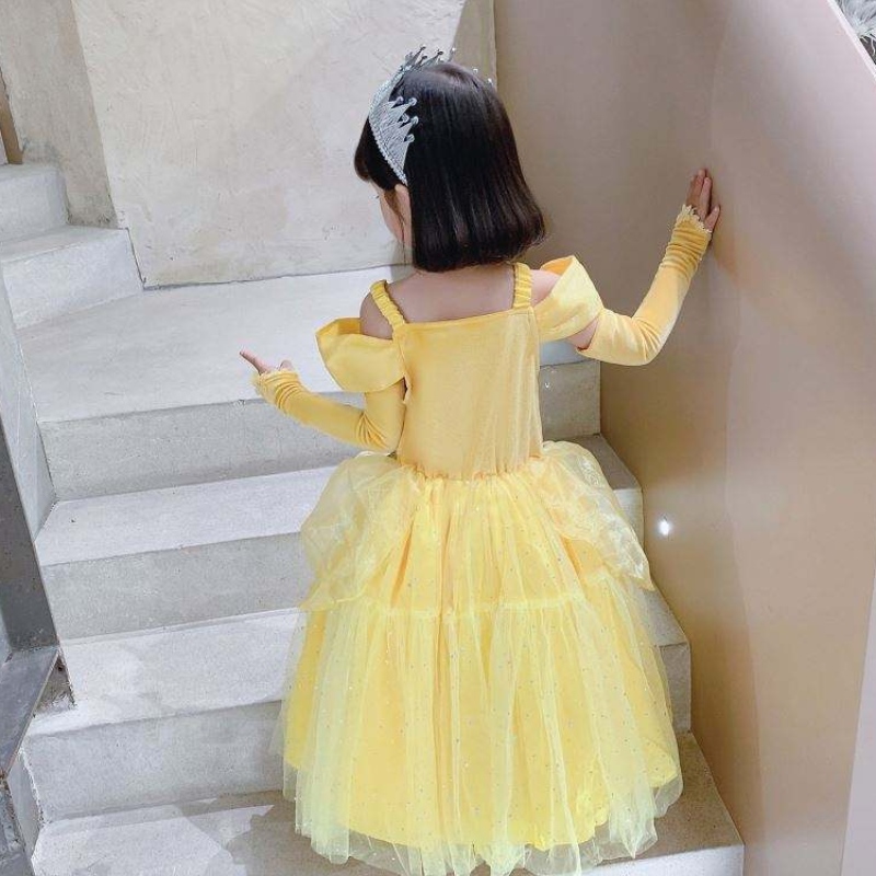 Beauty and the Beast Belle Princess Dress Kid Girl Party Cosplay Costume